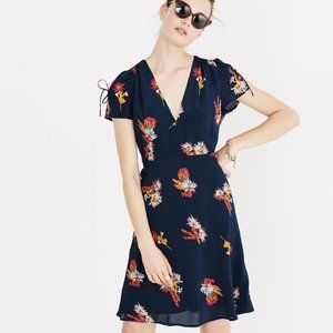 Madewell Silk Poppy Dress in Cactus Flower